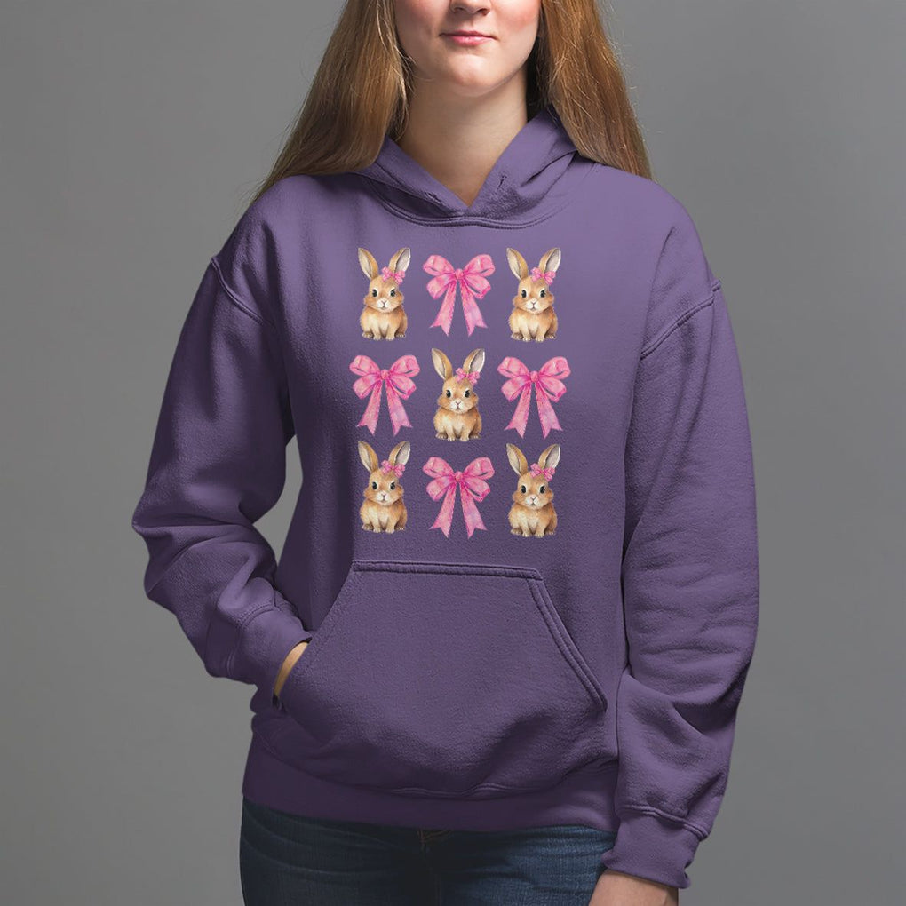 Easter Day Hoodie Pink Coquette Bow Cute Bunny Girls Women TS09 Purple Printyourwear