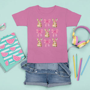 Easter Day T Shirt For Kid Pink Coquette Bow Cute Bunny Girls Women TS09 Azalea Printyourwear
