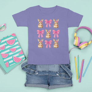 Easter Day T Shirt For Kid Pink Coquette Bow Cute Bunny Girls Women TS09 Violet Printyourwear