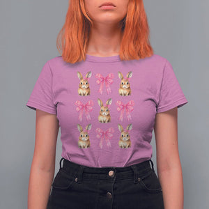 Easter Day T Shirt For Women Pink Coquette Bow Cute Bunny Girls Women TS09 Azalea Printyourwear