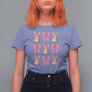 Easter Day T Shirt For Women Pink Coquette Bow Cute Bunny Girls Women TS09 Violet Printyourwear