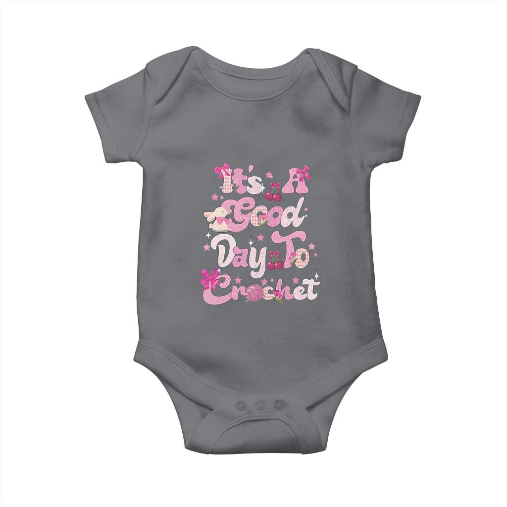Its A Good Day to Crochet Baby Onesie TS09 Charcoal Print Your Wear