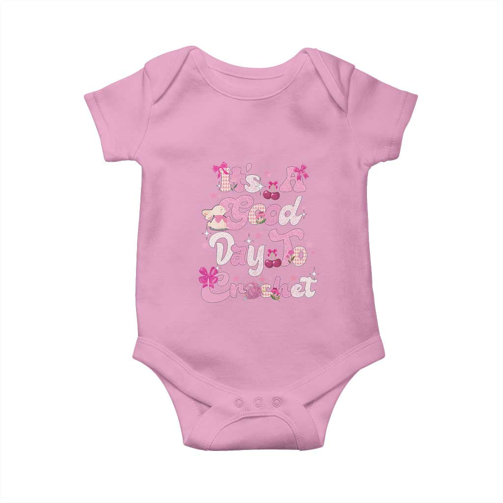 Its A Good Day to Crochet Baby Onesie TS09 Light Pink Print Your Wear