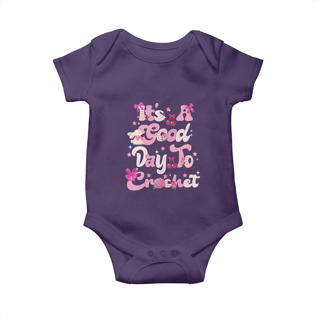 Its A Good Day to Crochet Baby Onesie TS09 Purple Print Your Wear