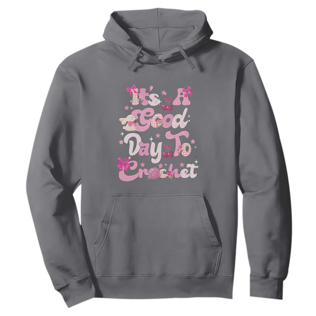 Its A Good Day to Crochet Hoodie TS09 Charcoal Print Your Wear