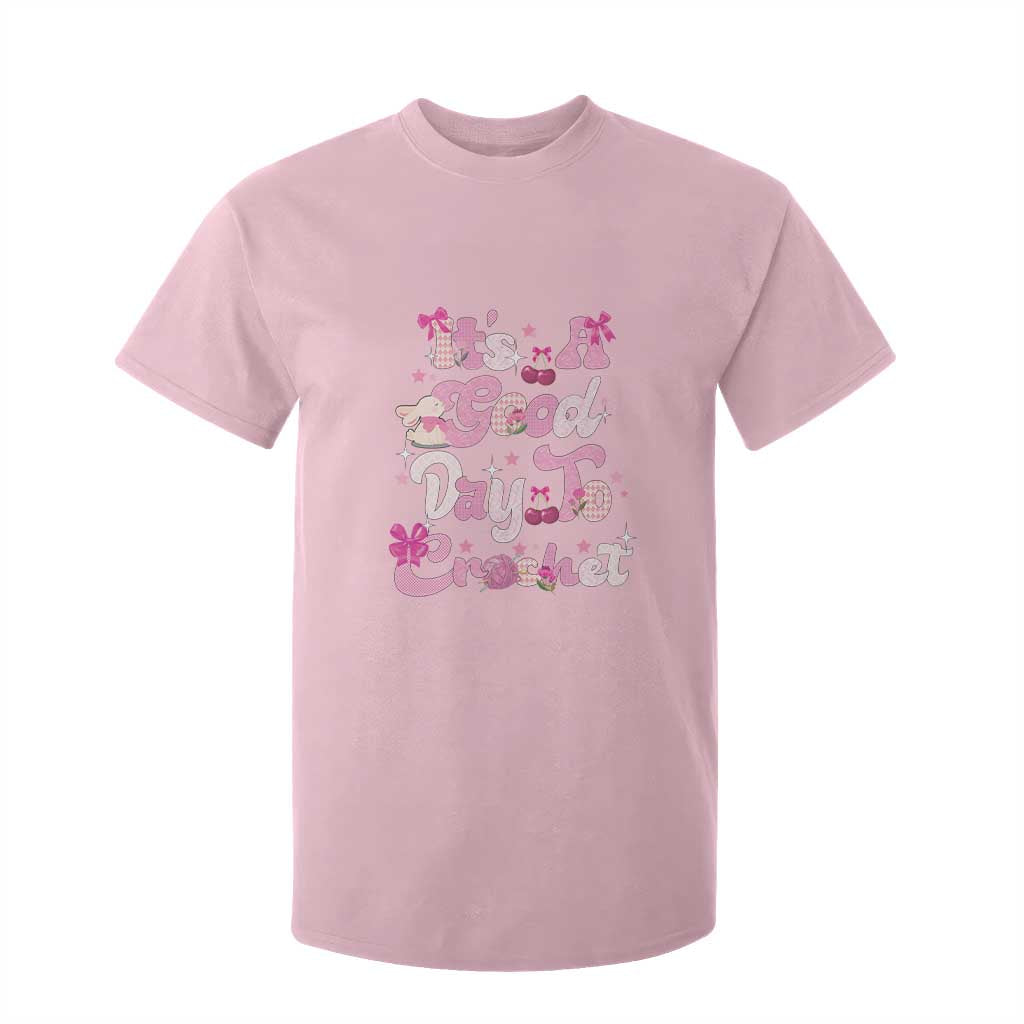 Its A Good Day to Crochet T Shirt For Kid TS09 Light Pink Print Your Wear