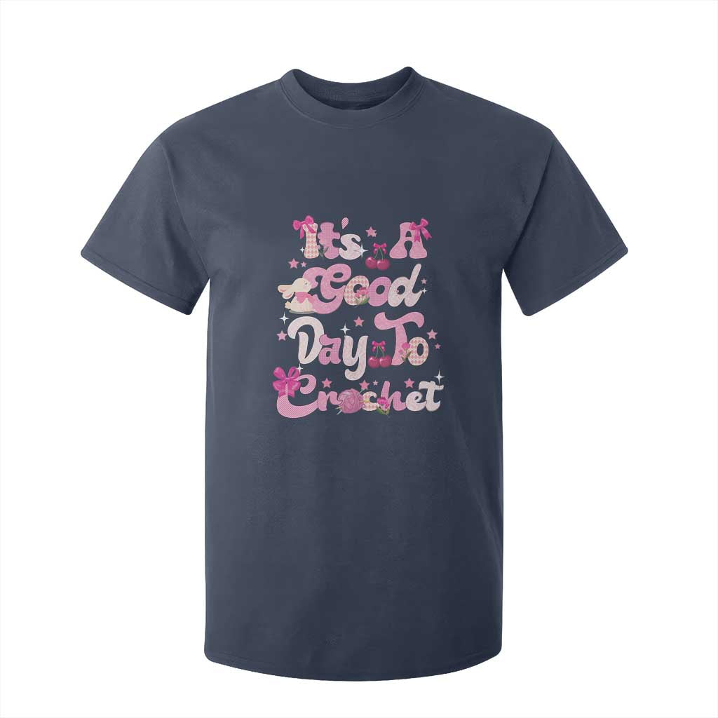 Its A Good Day to Crochet T Shirt For Kid TS09 Navy Print Your Wear