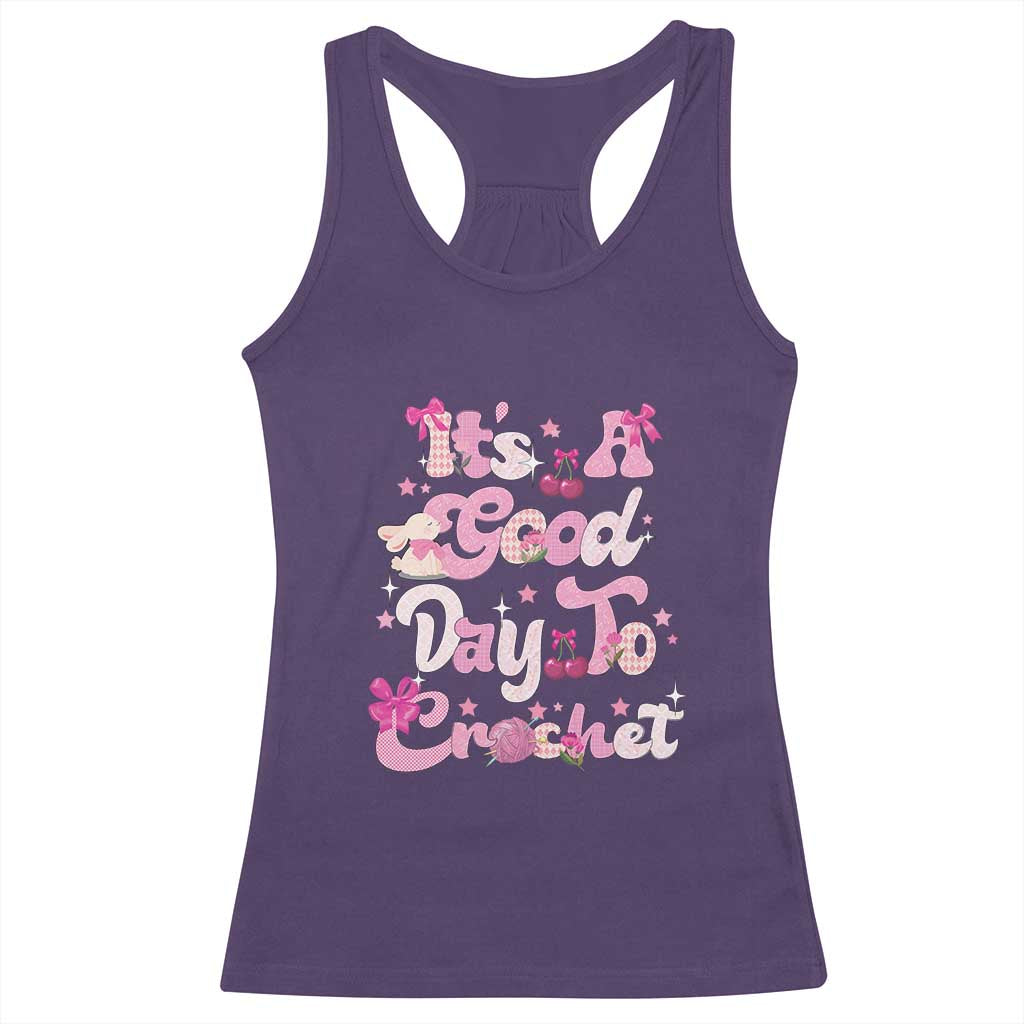 Its A Good Day to Crochet Racerback Tank Top TS09 Purple Print Your Wear
