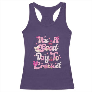 Its A Good Day to Crochet Racerback Tank Top TS09 Purple Print Your Wear