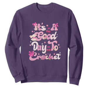 Its A Good Day to Crochet Sweatshirt TS09 Purple Print Your Wear