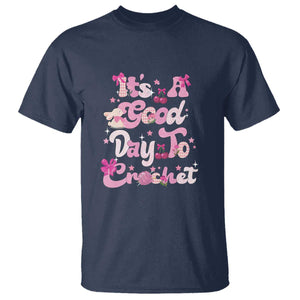 Its A Good Day to Crochet T Shirt TS09 Navy Print Your Wear