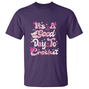 Its A Good Day to Crochet T Shirt TS09 Purple Print Your Wear