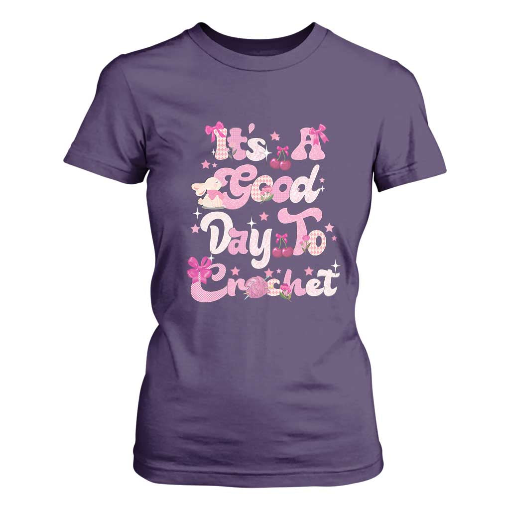 Its A Good Day to Crochet T Shirt For Women TS09 Purple Print Your Wear