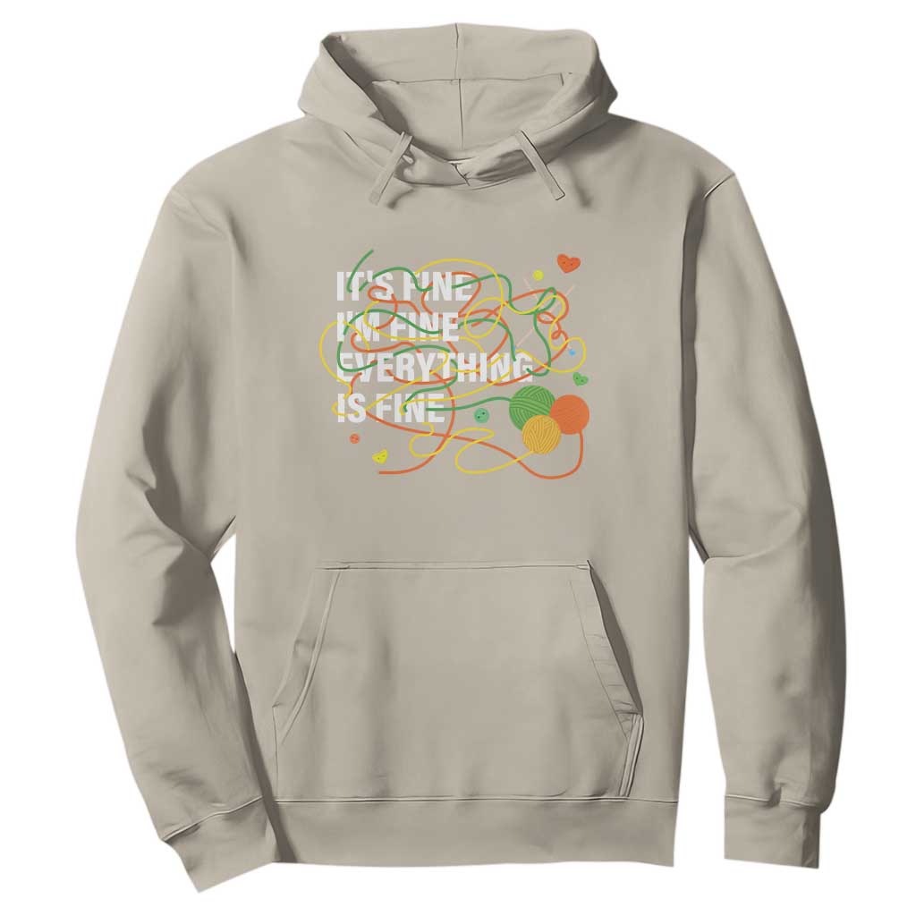Funny Crochet Hoodie It's Fine I'm Fine Everything Is Fine Knitting TS09 Sand Print Your Wear