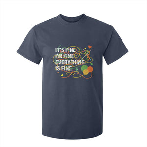 Funny Crochet T Shirt For Kid It's Fine I'm Fine Everything Is Fine Knitting TS09 Navy Print Your Wear