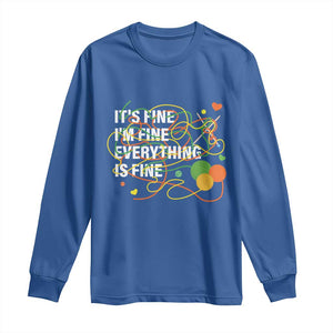Funny Crochet Long Sleeve Shirt It's Fine I'm Fine Everything Is Fine Knitting TS09 Royal Blue Print Your Wear