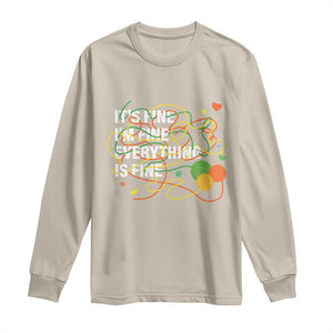 Funny Crochet Long Sleeve Shirt It's Fine I'm Fine Everything Is Fine Knitting TS09 Sand Print Your Wear