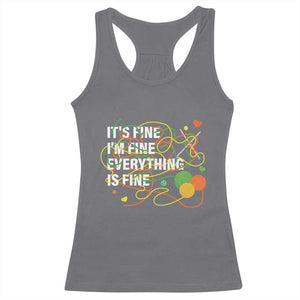 Funny Crochet Racerback Tank Top It's Fine I'm Fine Everything Is Fine Knitting TS09 Charcoal Print Your Wear