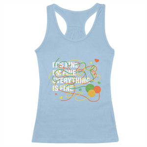Funny Crochet Racerback Tank Top It's Fine I'm Fine Everything Is Fine Knitting TS09 Light Blue Print Your Wear