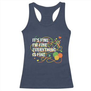 Funny Crochet Racerback Tank Top It's Fine I'm Fine Everything Is Fine Knitting TS09 Navy Print Your Wear