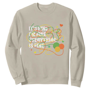 Funny Crochet Sweatshirt It's Fine I'm Fine Everything Is Fine Knitting TS09 Sand Print Your Wear