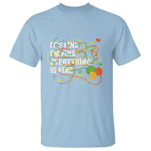 Funny Crochet T Shirt It's Fine I'm Fine Everything Is Fine Knitting TS09 Light Blue Print Your Wear