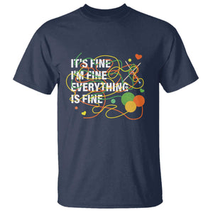 Funny Crochet T Shirt It's Fine I'm Fine Everything Is Fine Knitting TS09 Navy Print Your Wear