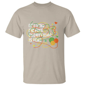 Funny Crochet T Shirt It's Fine I'm Fine Everything Is Fine Knitting TS09 Sand Print Your Wear