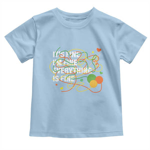Funny Crochet Toddler T Shirt It's Fine I'm Fine Everything Is Fine Knitting TS09 Light Blue Print Your Wear