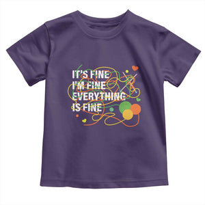 Funny Crochet Toddler T Shirt It's Fine I'm Fine Everything Is Fine Knitting TS09 Purple Print Your Wear
