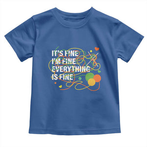 Funny Crochet Toddler T Shirt It's Fine I'm Fine Everything Is Fine Knitting TS09 Royal Blue Print Your Wear