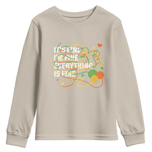 Funny Crochet Youth Sweatshirt It's Fine I'm Fine Everything Is Fine Knitting TS09 Sand Print Your Wear