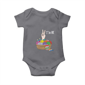 Funny Crochet Baby Onesie I'm Ok Knitting TS09 Charcoal Print Your Wear