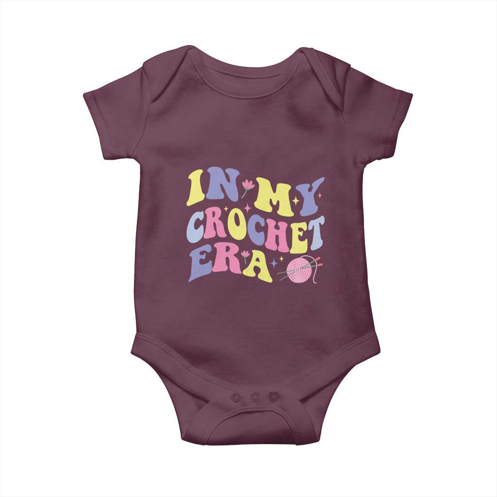 In My Crochet Era Baby Onesie TS09 Maroon Print Your Wear