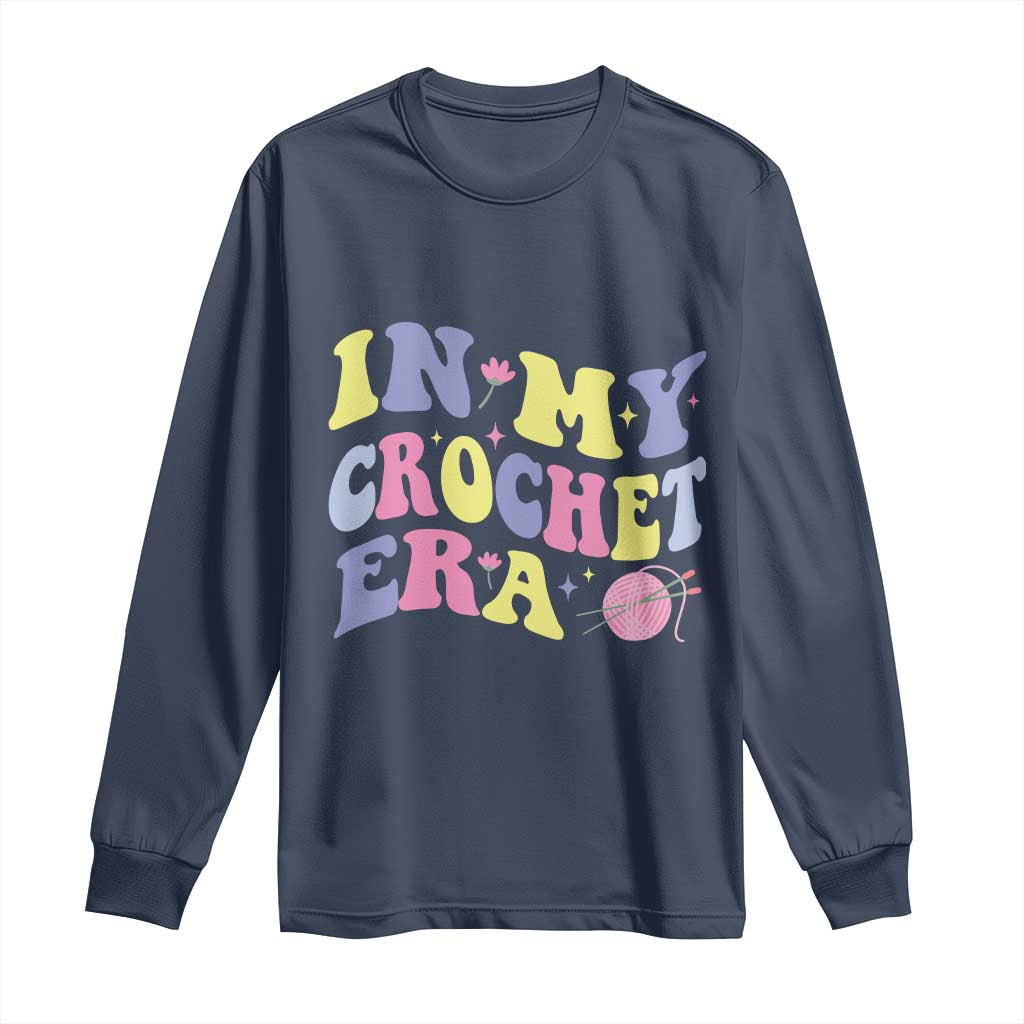 In My Crochet Era Long Sleeve Shirt TS09 Navy Print Your Wear