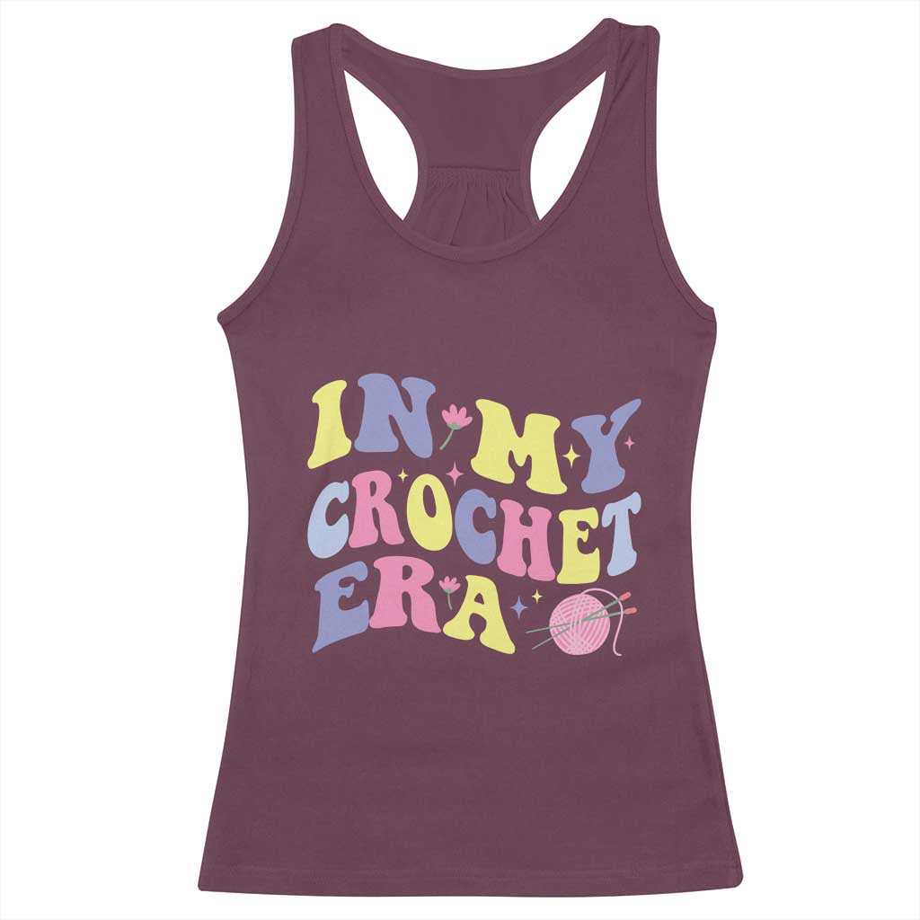 In My Crochet Era Racerback Tank Top TS09 Maroon Print Your Wear