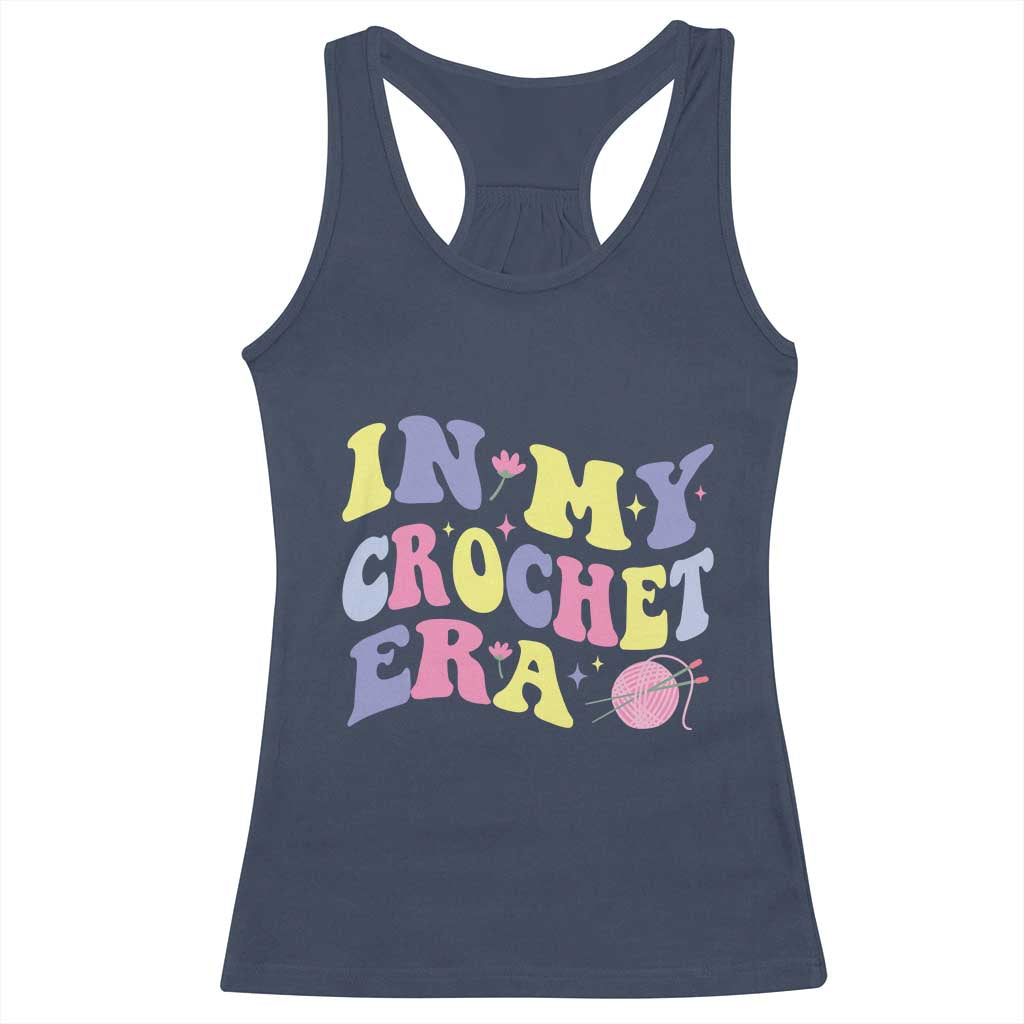 In My Crochet Era Racerback Tank Top TS09 Navy Print Your Wear