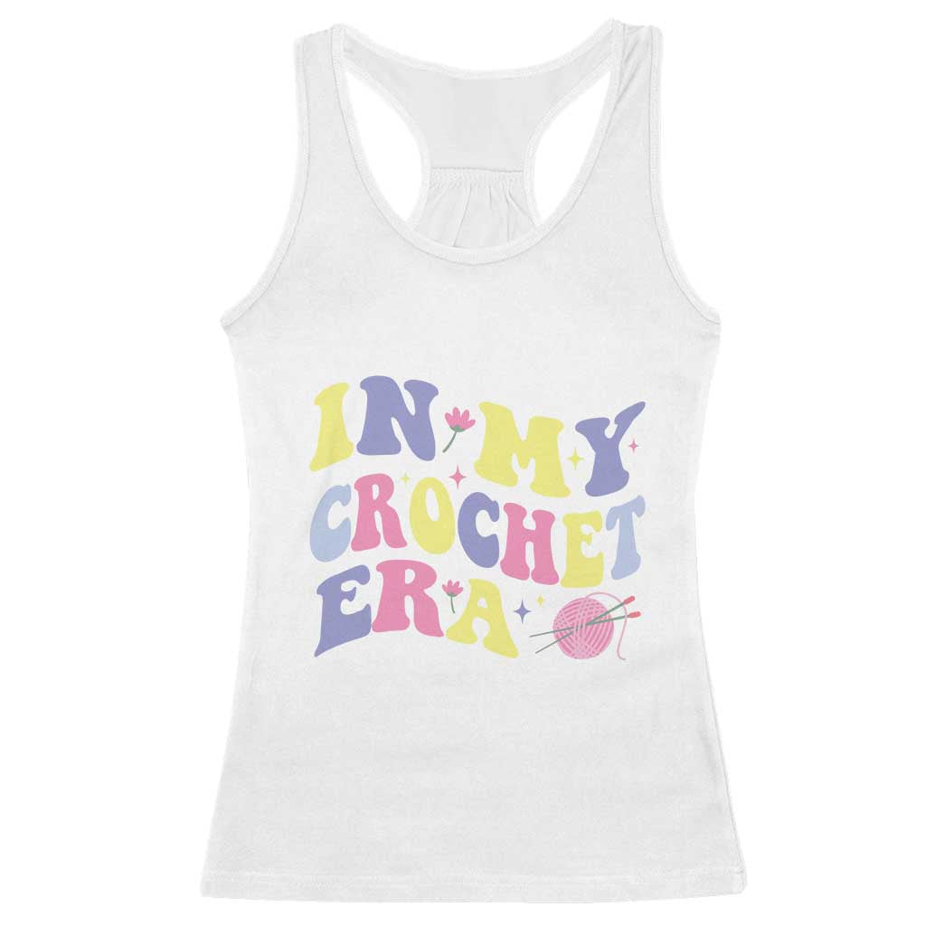 In My Crochet Era Racerback Tank Top TS09 White Print Your Wear