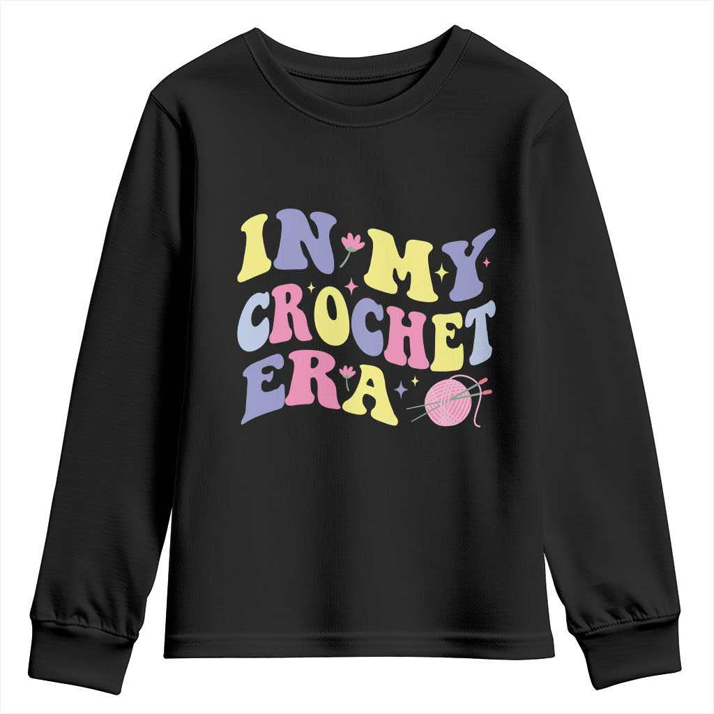 In My Crochet Era Youth Sweatshirt TS09 Black Print Your Wear