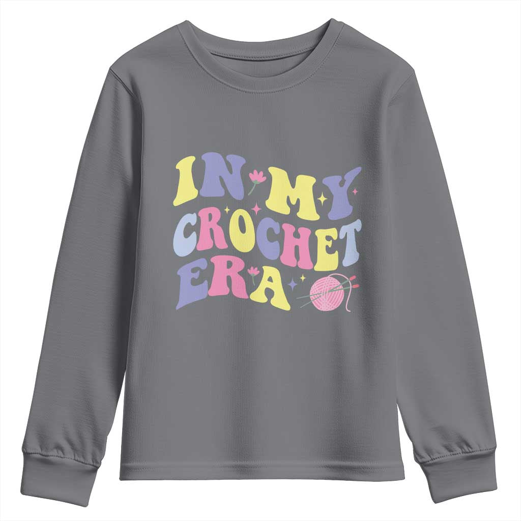 In My Crochet Era Youth Sweatshirt TS09 Charcoal Print Your Wear