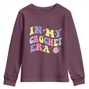 In My Crochet Era Youth Sweatshirt TS09 Maroon Print Your Wear