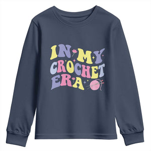 In My Crochet Era Youth Sweatshirt TS09 Navy Print Your Wear