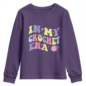 In My Crochet Era Youth Sweatshirt TS09 Purple Print Your Wear
