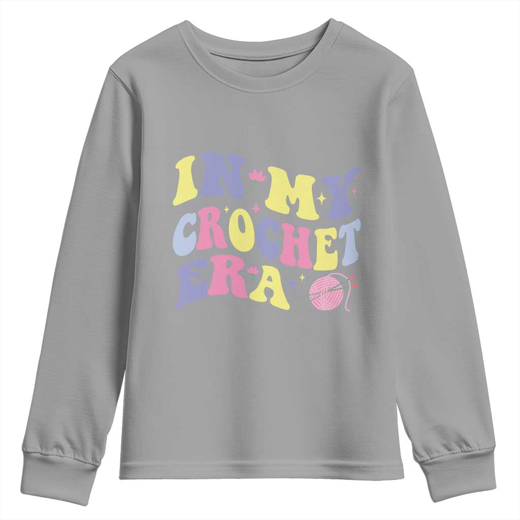 In My Crochet Era Youth Sweatshirt TS09 Sport Gray Print Your Wear