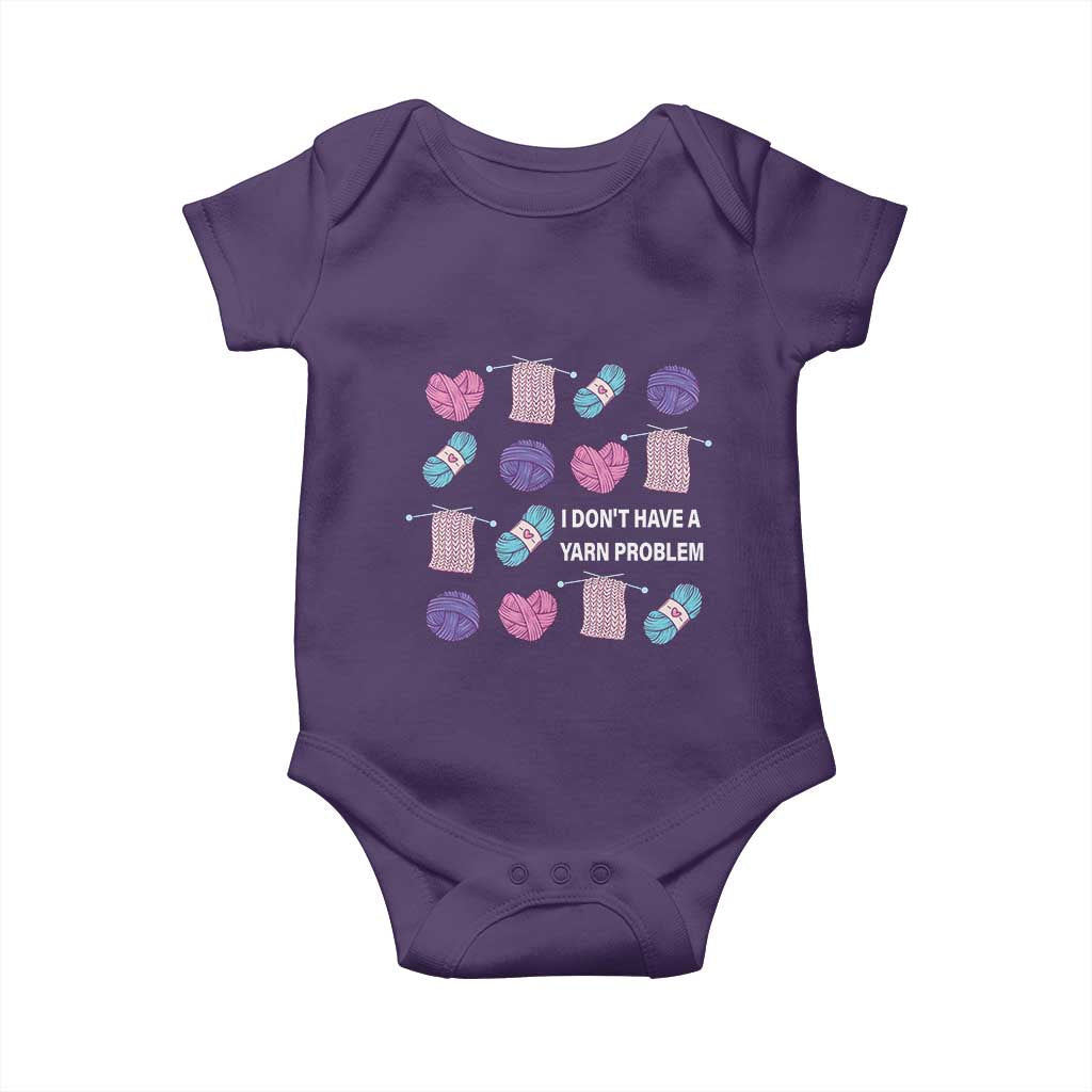 Funny Crochet Baby Onesie I Don't Have A Yarn Problem Yarn Collecting TS09 Purple Print Your Wear