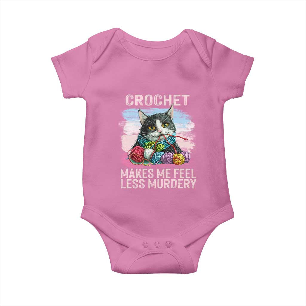 Funny Crochet Cat Baby Onesie Crochet Makes Me Feel Less Murdery TS09 Azalea Print Your Wear