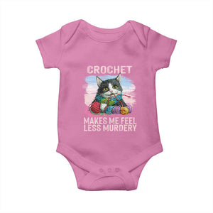Funny Crochet Cat Baby Onesie Crochet Makes Me Feel Less Murdery TS09 Azalea Print Your Wear