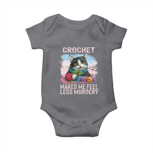 Funny Crochet Cat Baby Onesie Crochet Makes Me Feel Less Murdery TS09 Charcoal Print Your Wear
