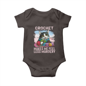 Funny Crochet Cat Baby Onesie Crochet Makes Me Feel Less Murdery TS09 Dark Chocolate Print Your Wear