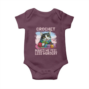 Funny Crochet Cat Baby Onesie Crochet Makes Me Feel Less Murdery TS09 Maroon Print Your Wear